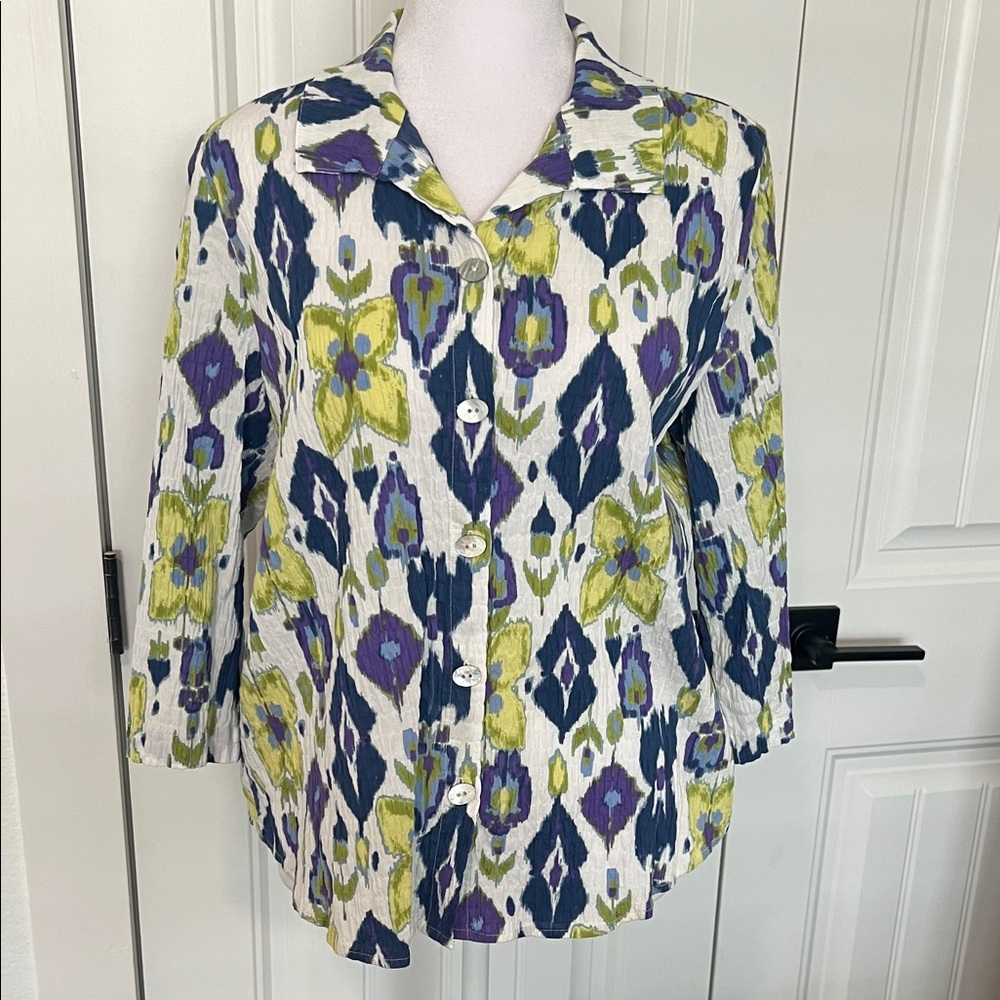 Habitat Blue and Purple Floral Button-Down Shirt